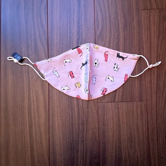 Adorable Silky Reusable Fashion Face Mask - Cats Pink - Picture 3 of 3
